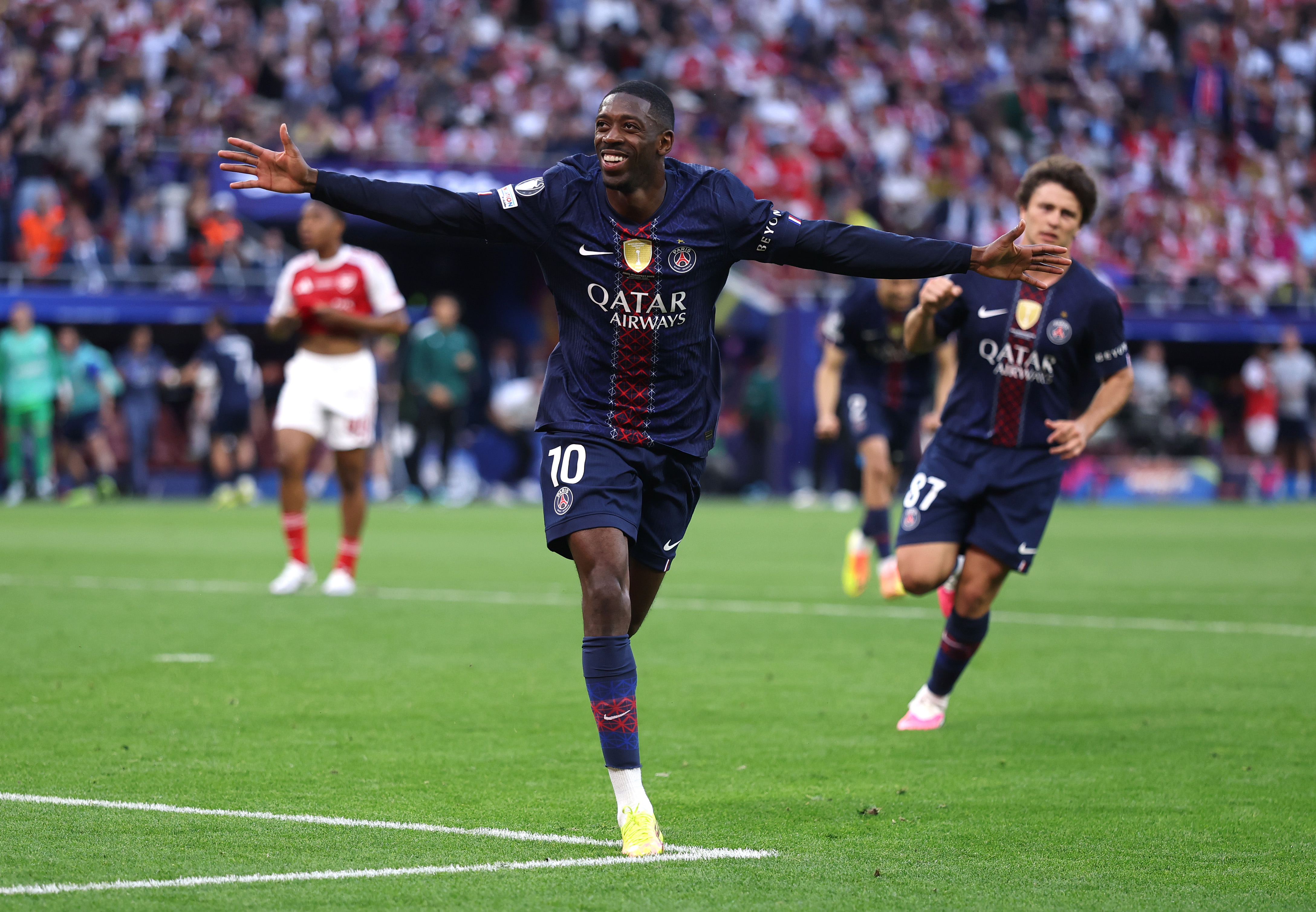 Ousmane Dembélé celebra su gol en la final de la Champions League